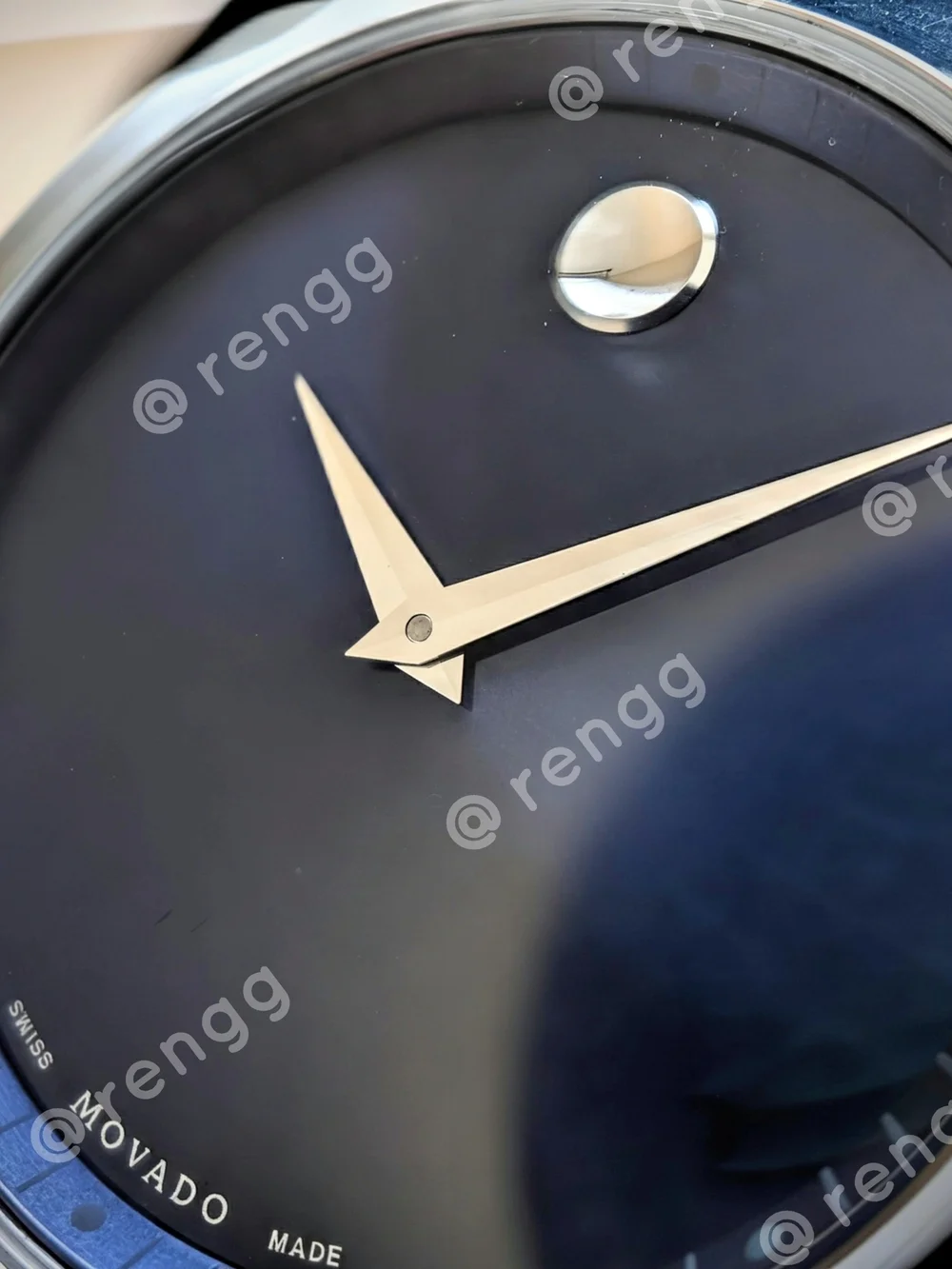 40mm Movado Luno Sport Blue Men's Stainless Steel Dress Watch Sapphire